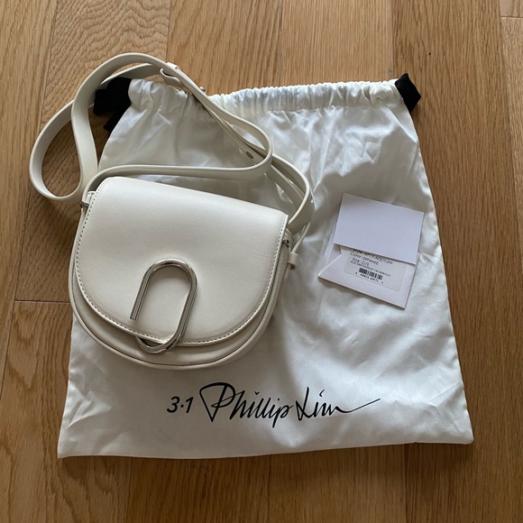 3.1 phillip lim calfskin alix saddle bag White - Picture 1 of 4